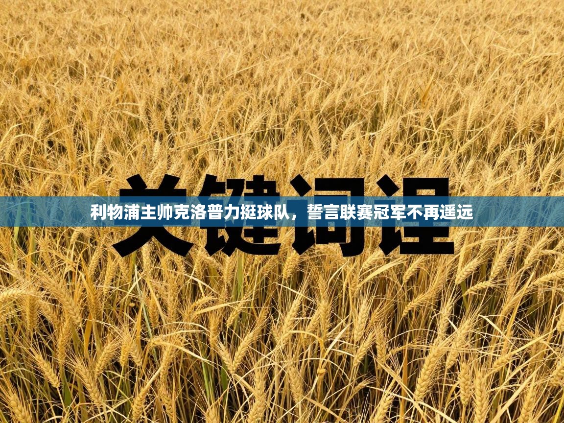 利物浦主帅克洛普力挺球队,誓言联赛冠军不再遥远 第2张